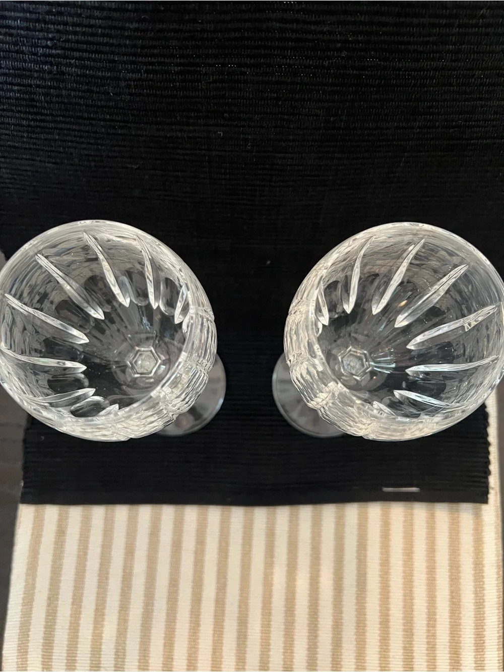 Retired Weatherford Crystal Blackrock Goblet Wine Glass Set